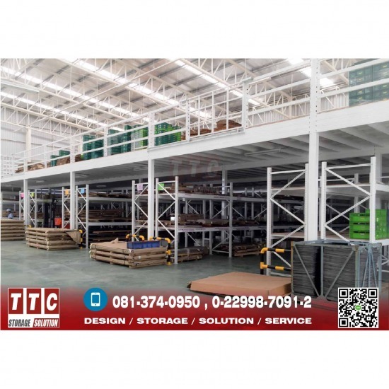 รับผลิตติดตั้งชั้นวางอุตสาหกรรม - ทีทีซี โลจิสติกส์ (ประเทศไทย) - Mezzanine Floor System